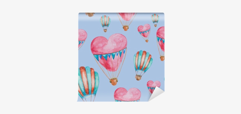 Seamless Pattern Of Balloons In The Shape Of Heart - Balloon, transparent png download