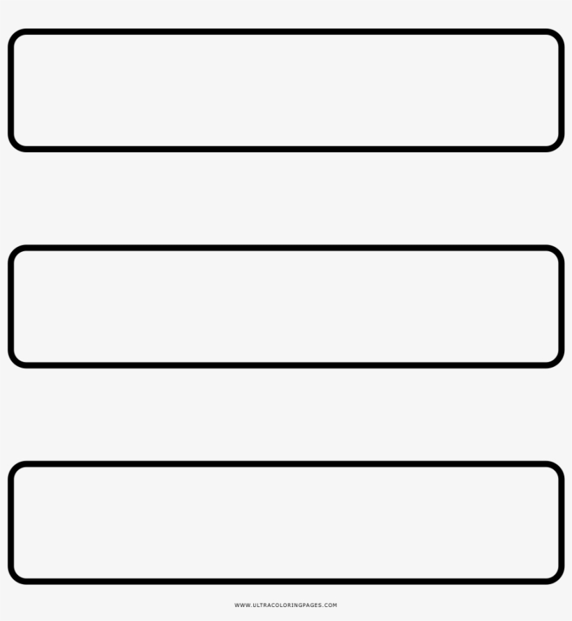 Hamburger Menu Coloring Page - Black-and-white, transparent png download