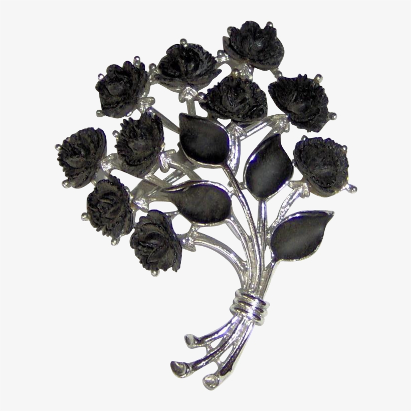 Black Roses Brooch By J - Artificial Flower, transparent png download