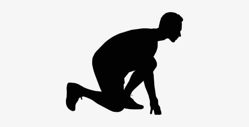 Runner, Jogging, Man, One, Running - Silhouette, transparent png download