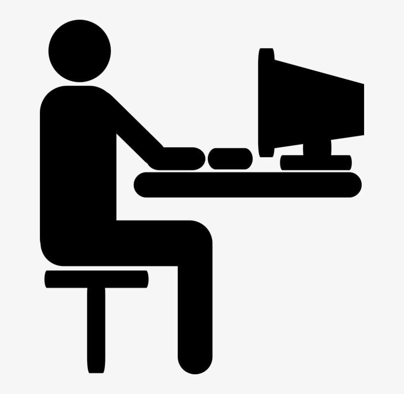 Lan Party Pictogram Clip Art - Person At Computer Clip Art, transparent png download