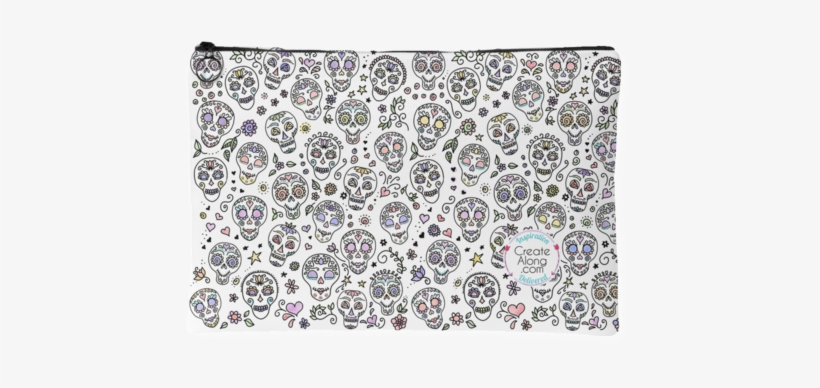 Watercolor Sugar Skulls Zip Pouch - Wristlet, transparent png download