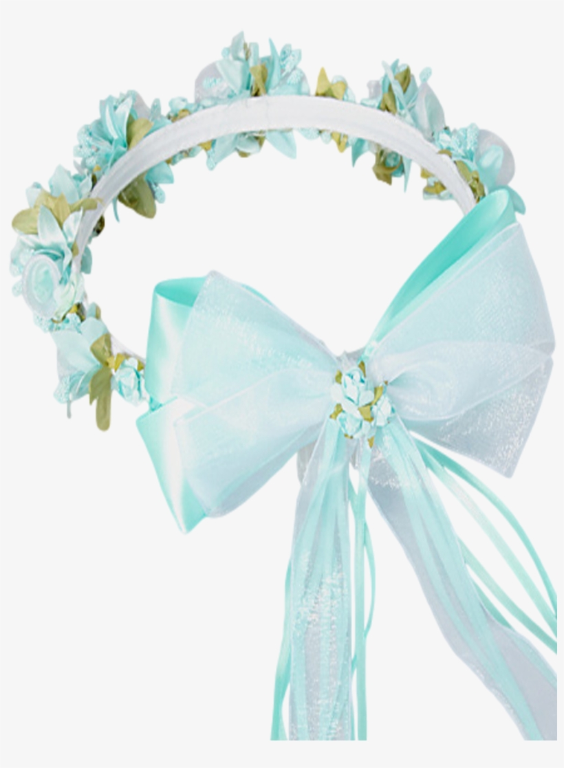 Mint Green Floral Crown Wreath Handmade With Silk Flowers,, transparent png download