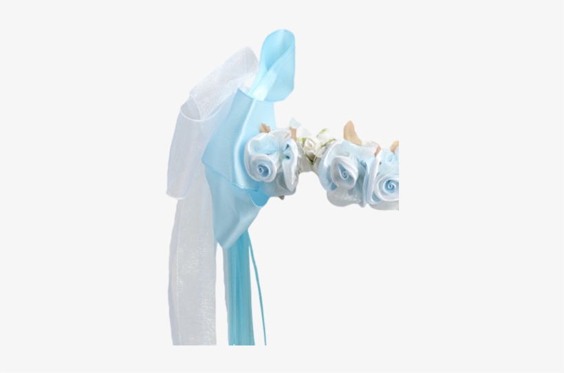 Light Blue Silk & Satin Floral Crown Wreath Girls - Wreath, transparent png download