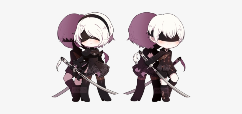 2b & 9s Charm Design O/ - Anime, transparent png download
