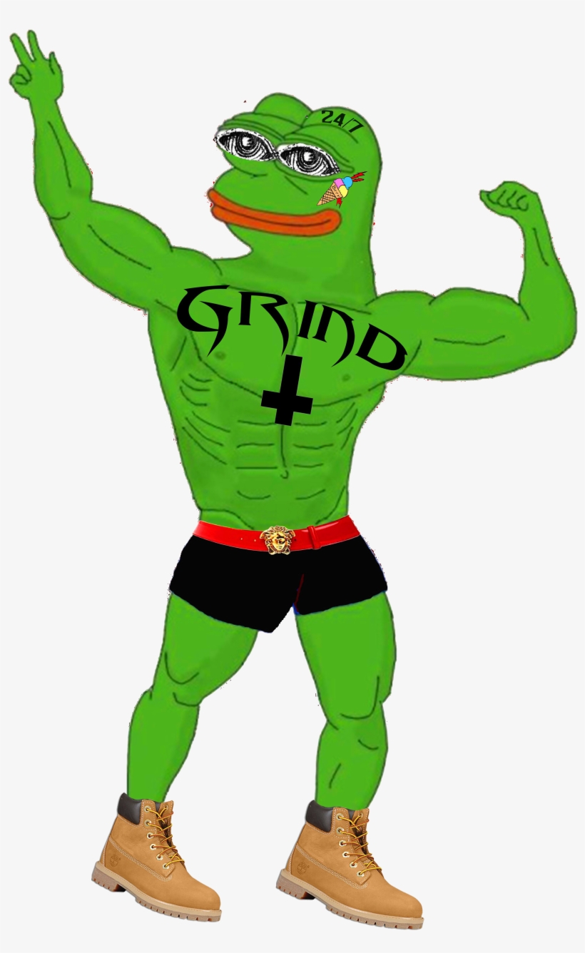 Grind Pepe - Pepe The Frog Lifting, transparent png download