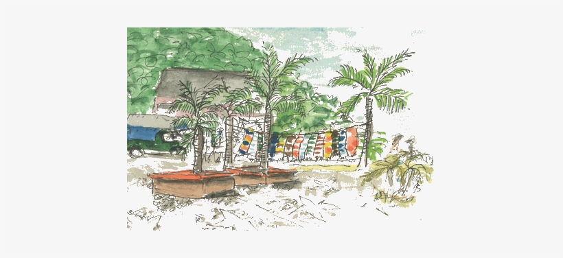 There Was An Impromptu Open-air Market Set Up In The - Painting, transparent png download