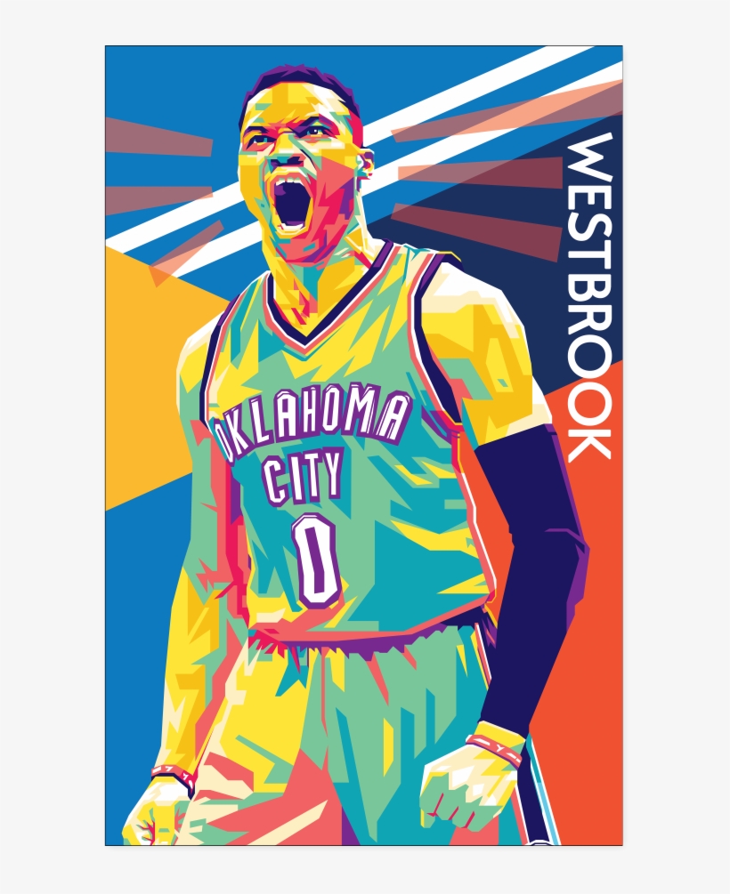 Russell Westbrook Pop Art Poster - Russell Westbrook Pop Art, transparent png download