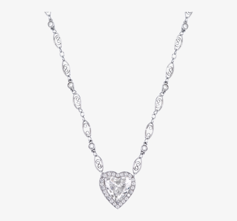 Image Royalty Free Library Platinum Heart Shape Pendant - Necklace, transparent png download