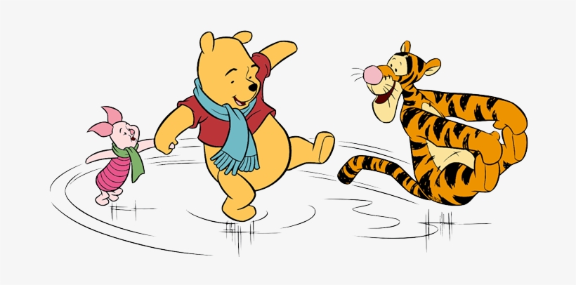 Tigger Hiking Pooh, Piglet, Tigger On Ice - Clip Art, transparent png download