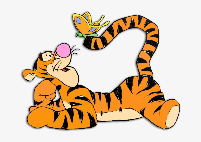 Winnie The Pooh Tigger And Butterfly, Tigger Winnie - Tigger Winnie The Pooh Gang, transparent png download