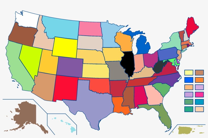 State Crayon Collection Map - Art, transparent png download
