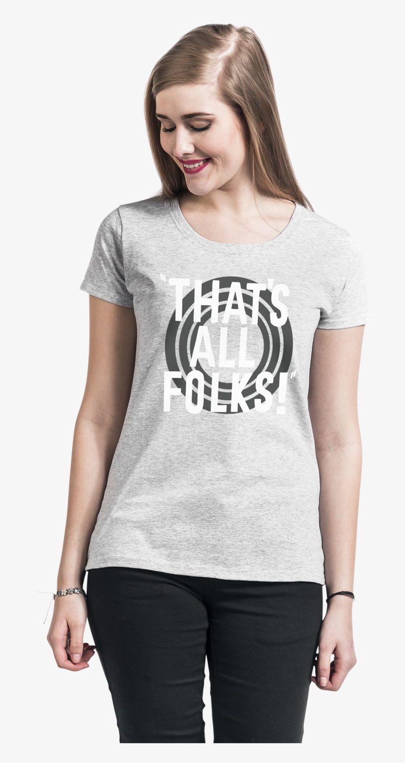 Null That's All Folks Mottled Grey T-shirt 368546 Bsnzzyp - T-shirt, transparent png download