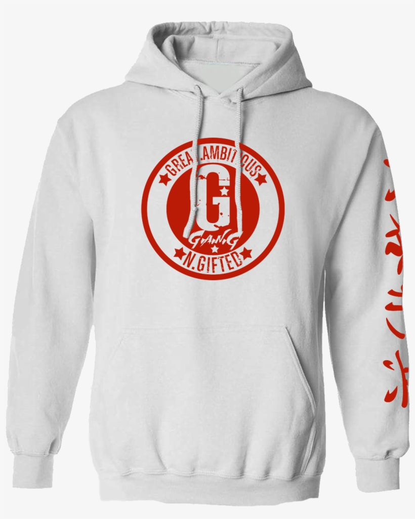 White And Red Hoodie Chinese Letter Front - Unicorn Hoodies, transparent png download