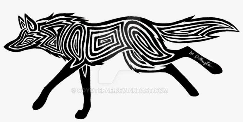 Image Result For Coyote Running Drawing Running Drawing, - Logos Tribal Png, transparent png download