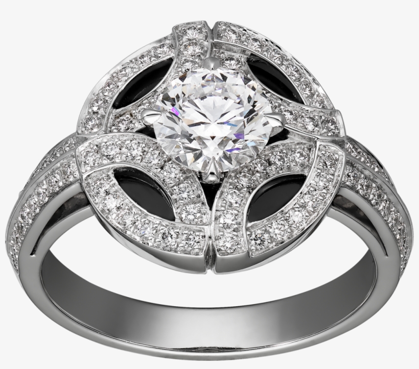 Galanterie De Cartier Ringwhite Gold, Black Lacquer, - Galanterie De Cartier Ring, transparent png download