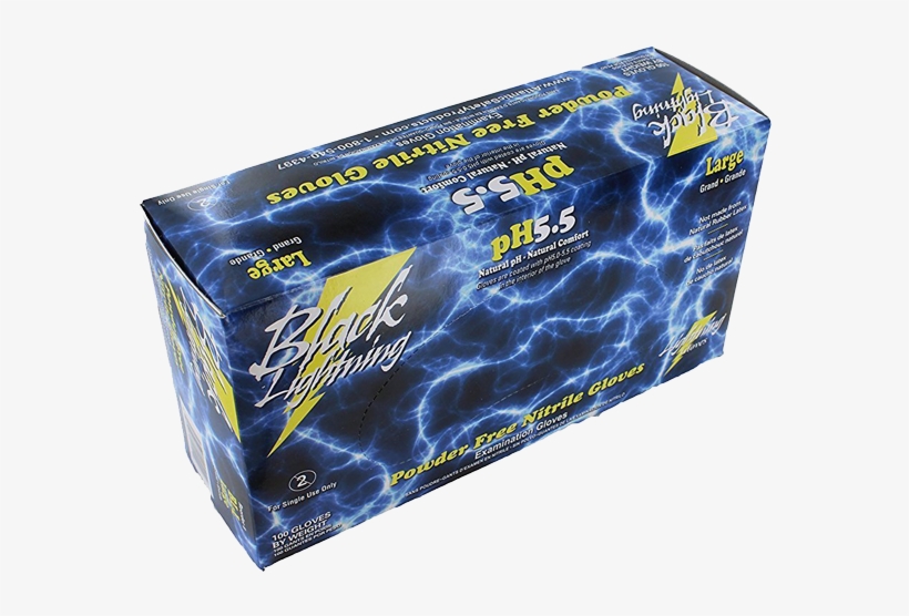 Black Lightning Nitrile Gloves - Black Lightning Disposable Latex Gloves - Large 100, transparent png download
