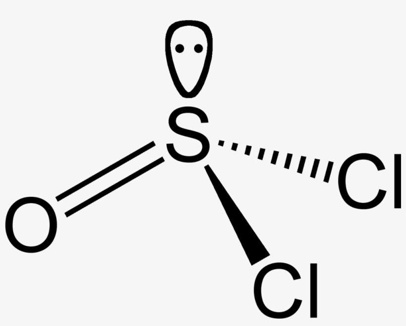 Thionyl Chloride With Lone Pair Shown 2d - Estructura De Lewis Del Trioxido De Azufre, transparent png download