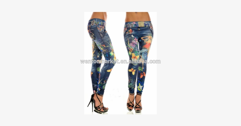 New Arrival Imitation Women Printed Jeans - Ladies Printed Jeans, transparent png download