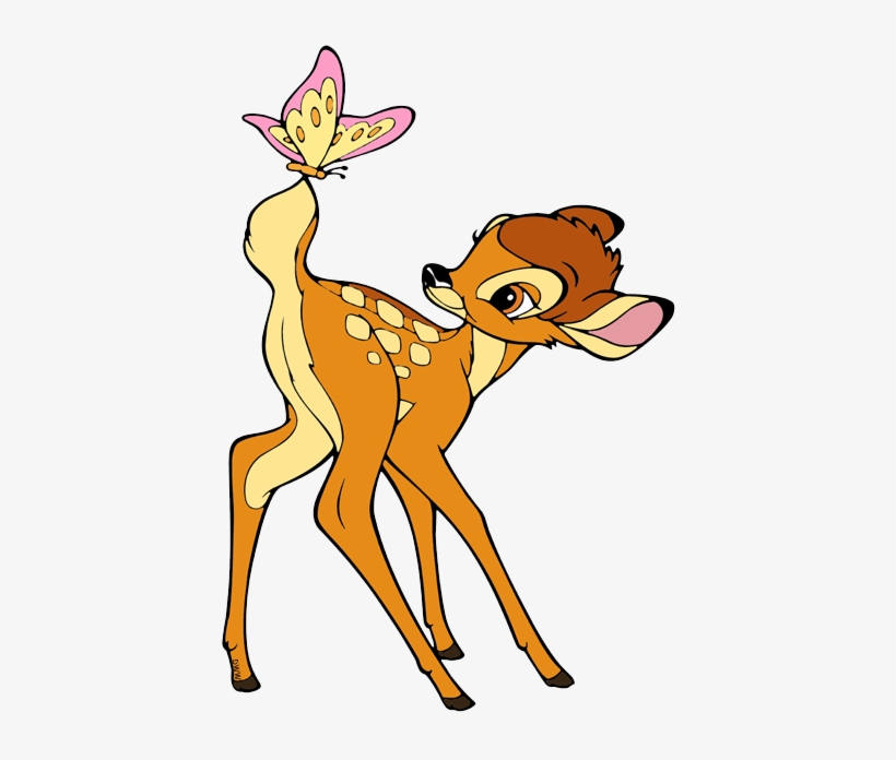 Bambi Clip Art - Bambi With Butterfly On Tail, transparent png download