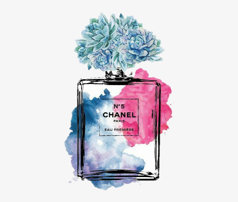 Report Abuse - Chanel Watercolor Perfume Bottle, transparent png download