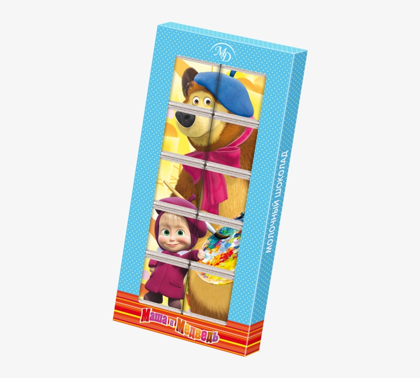 Chocolate Puzzle «masha And The Bear» 50gr/12 Pcs Milk - Шоколад Маша И Медведь, transparent png download