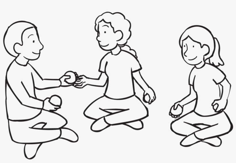 Back Three People Sitting Circle Passing Balls To One - Problem Solving, transparent png download