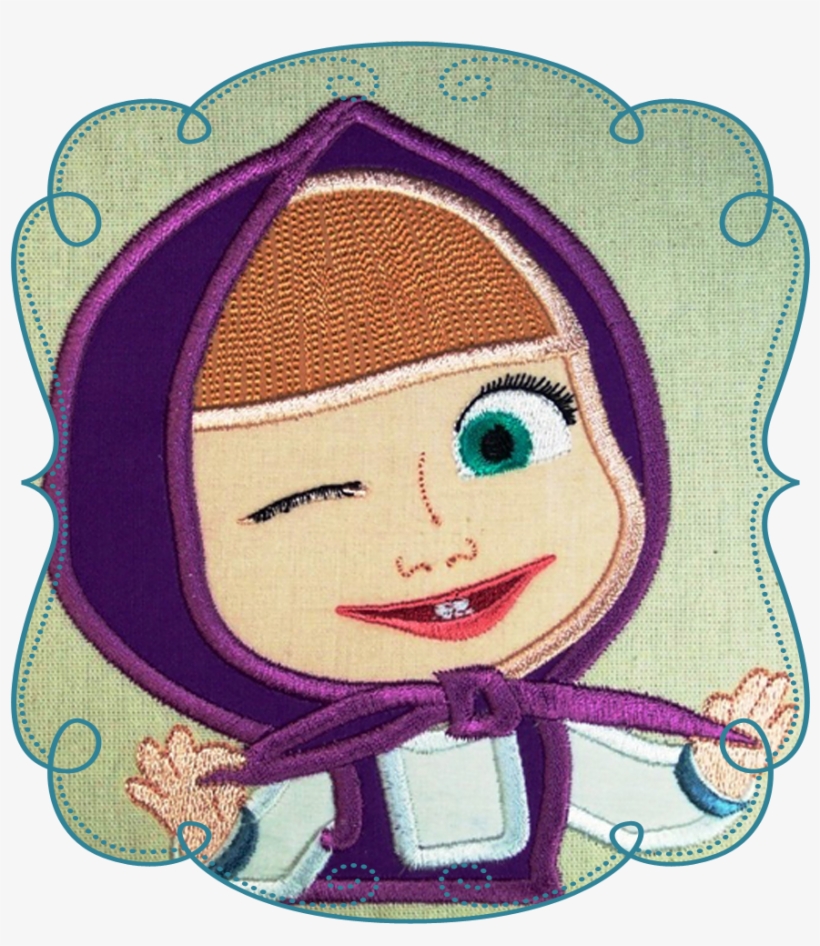 Marsha With A Wink - Masha And The Bear Machine Embroidery Design, transparent png download