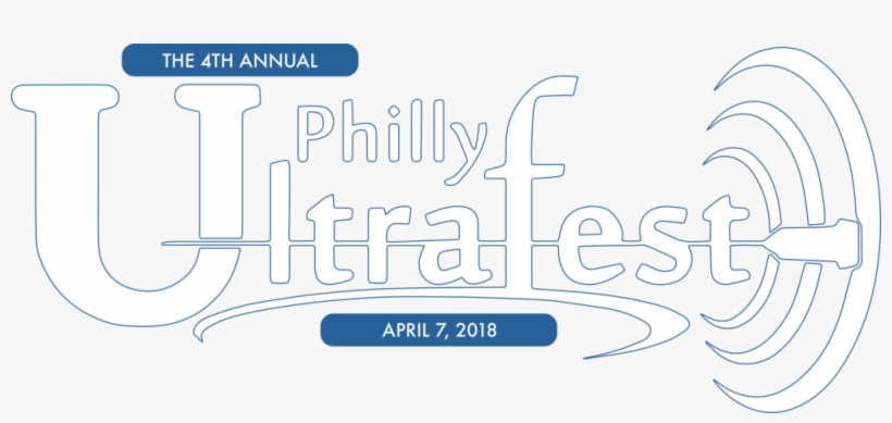 Ultrafest Logo White W Blue Border And Date - Graphics, transparent png download