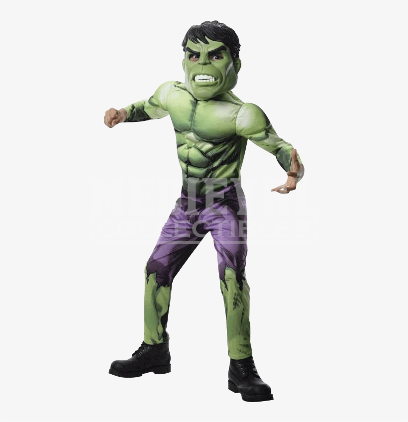 Kids Avengers Assemble Deluxe The Hulk Costume - Avengers Assemble Deluxe Hulk Kids Costume, transparent png download
