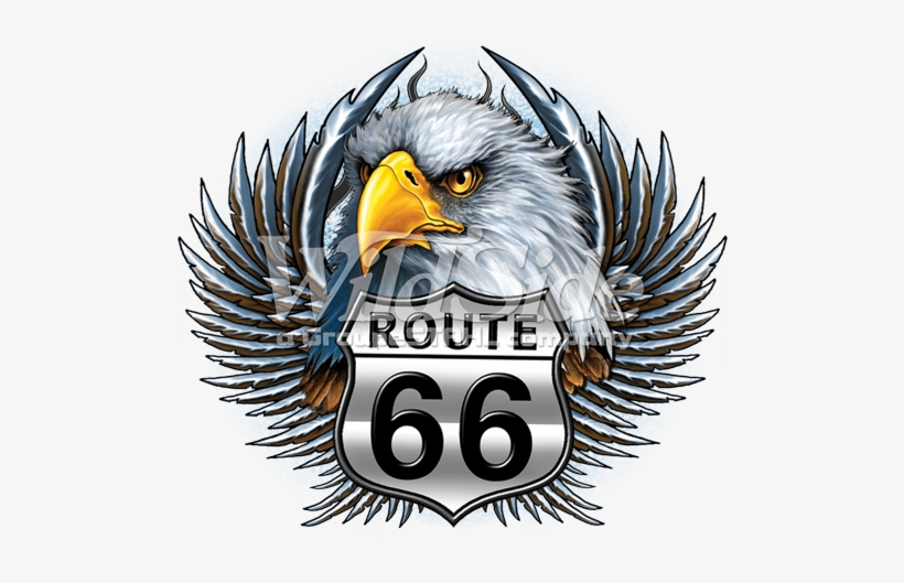 Route 66 Eagle Head Wings Pocket - Tattoo Route 66 Eagle, transparent png download