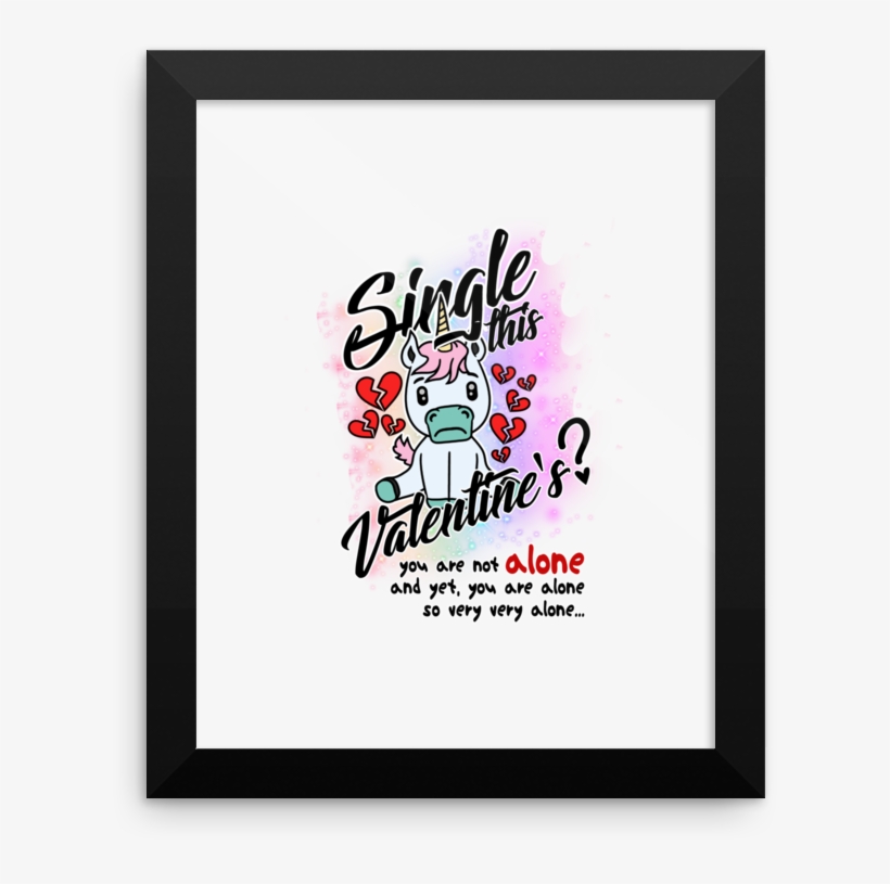 Original Cute Unicorn Valentines Gift Lovers Framed - Art, transparent png download