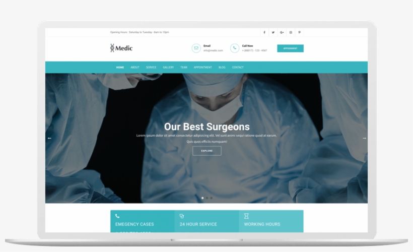 Medic Medica Hospital Template - Template, transparent png download