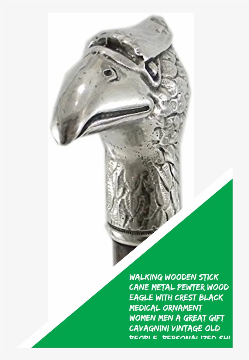 Walking Wooden Stick Cane Metal Pewter Wood Eagle With - Bronze Sculpture, transparent png download