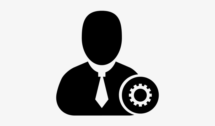 Businessman Silhouette With Cogwheel Vector - User Wifi, transparent png download