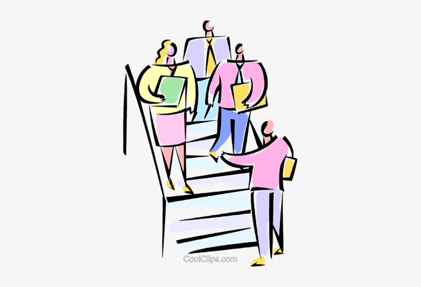 Businesspeople Walking Down The Stairs Royalty Free - Clip Art, transparent png download