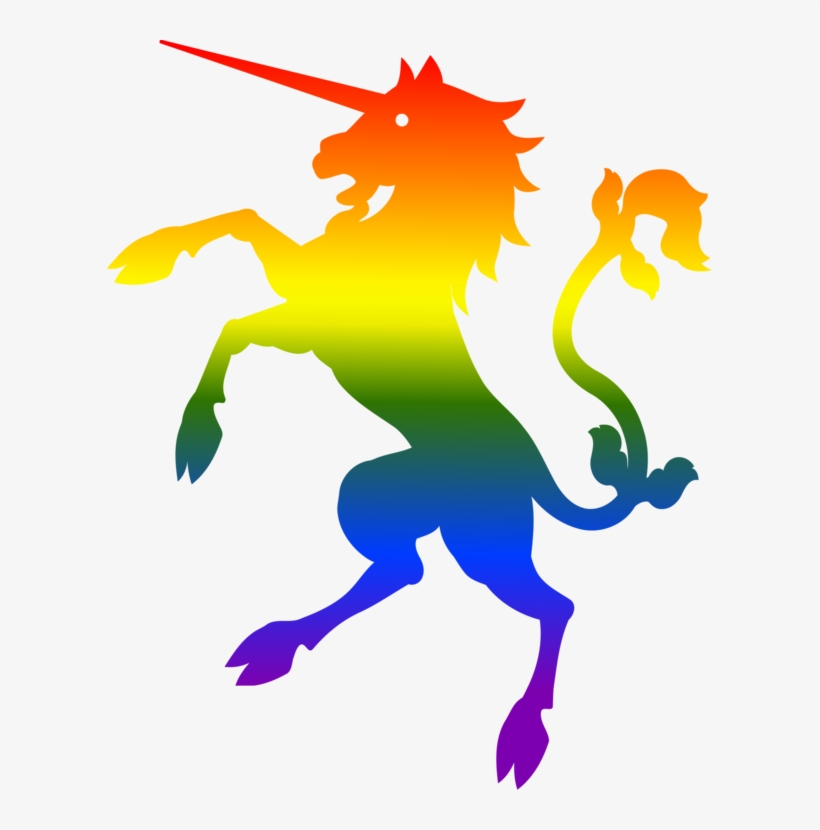 Rainbow Flag Unicorn Mythology - Rainbow Unicorn Clip Art, transparent png download
