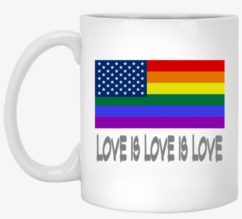 Love Is Love Is Love Rainbow Flag - U.s. Flag: The Thin Green Line Sticker (rectangle), transparent png download