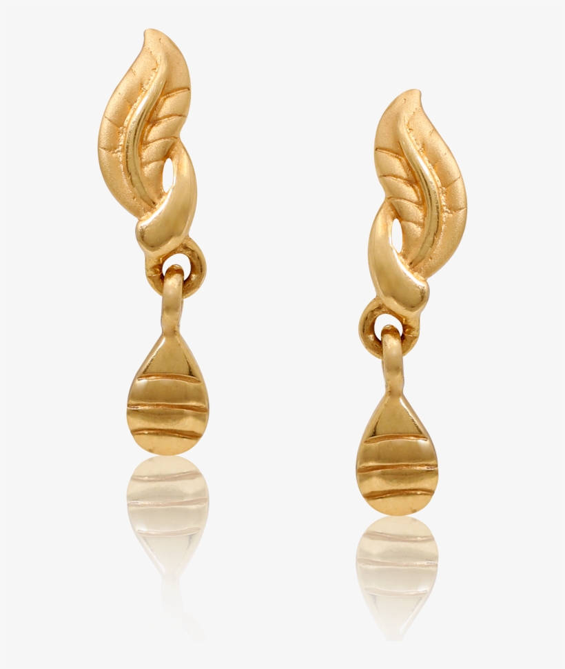 Chic Golden Feather Earrings - Earrings, transparent png download