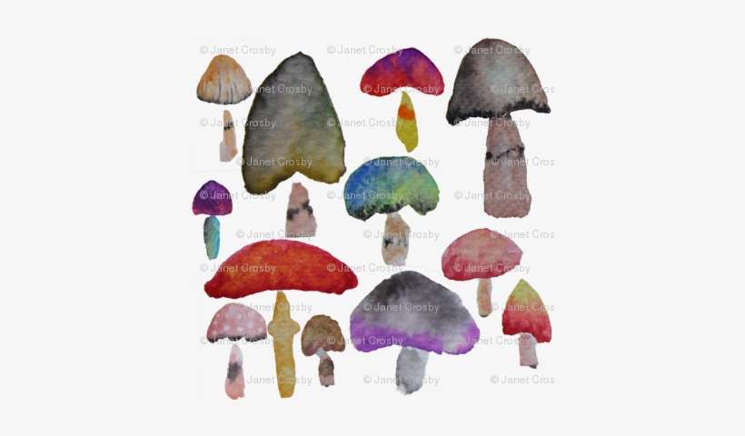 Watercolor Mushrooms - Brights - Agaric, transparent png download