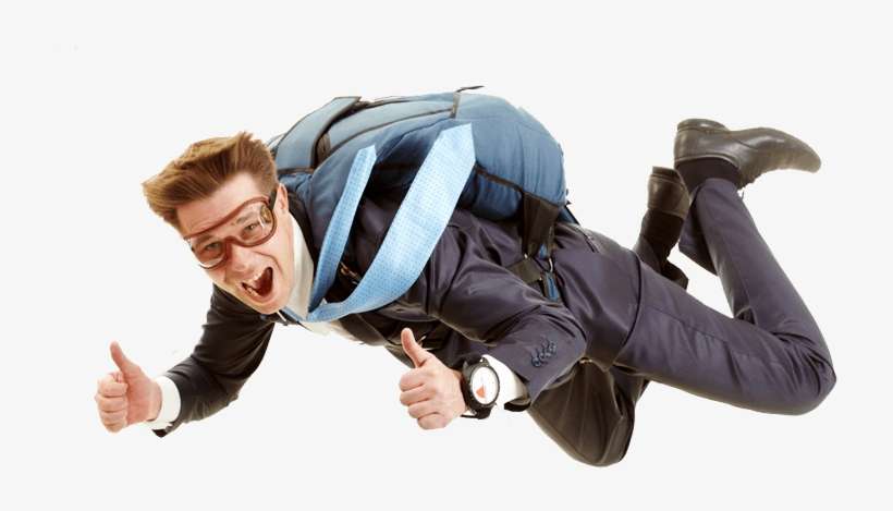 Hero Wp Demos Clipart Royalty Free Library - Businessman Skydiving, transparent png download