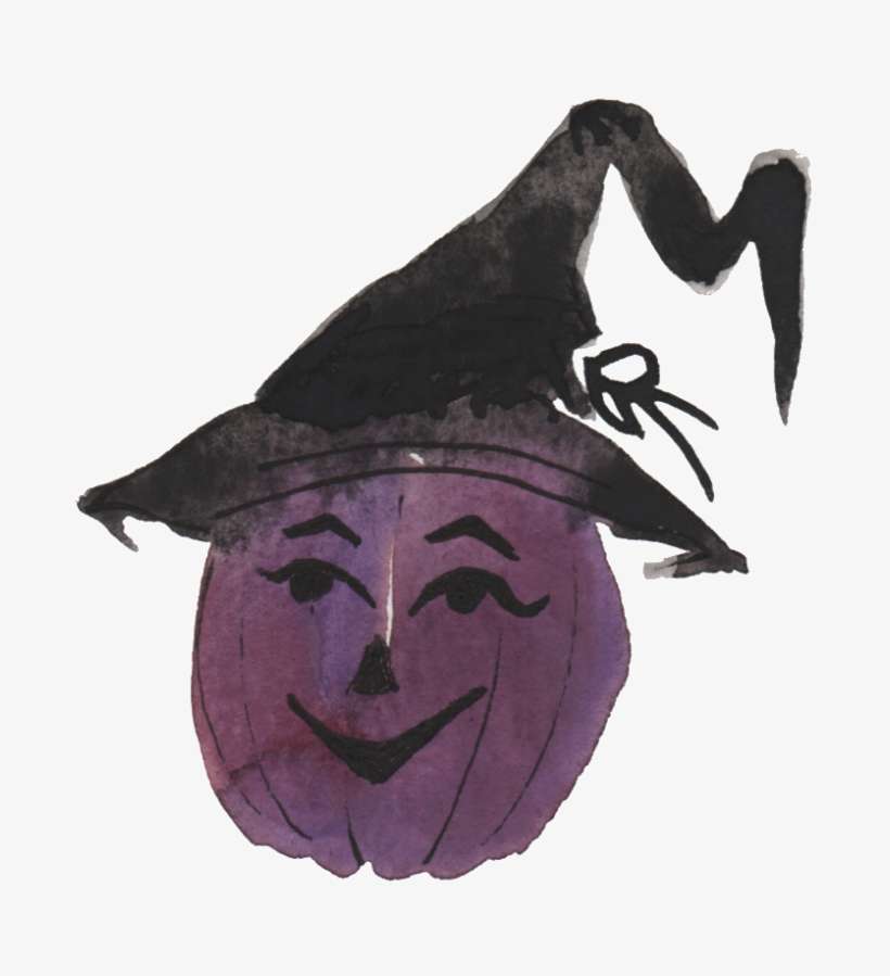 Purple Black Devil Watercolor Hand Painted Transparent - Illustration, transparent png download