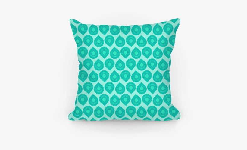 Retro Teal Tear Drop Pattern Pillow - Torebka Wizytowa Czarno Srebrna, transparent png download