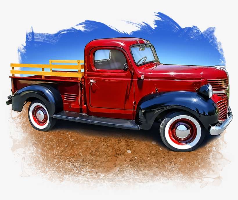 Truck Fabric, Custom Print Panel, Old Restored Red - Red Old Trucks Png, transparent png download