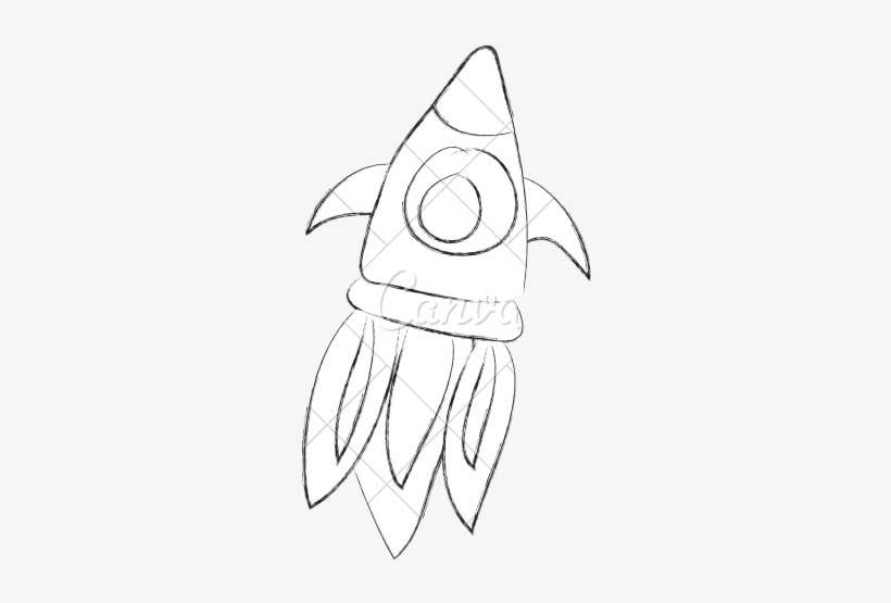 Rocket Drawing At Getdrawings - Sketch, transparent png download