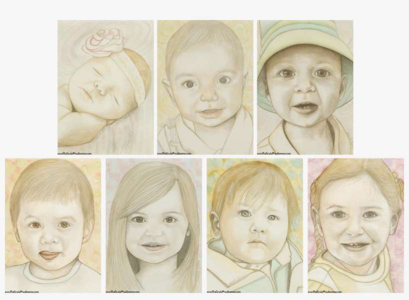 Toronto Baby Portraits Malinda Prudhomme Portrait Paintings - Mixed Baby Drawings, transparent png download