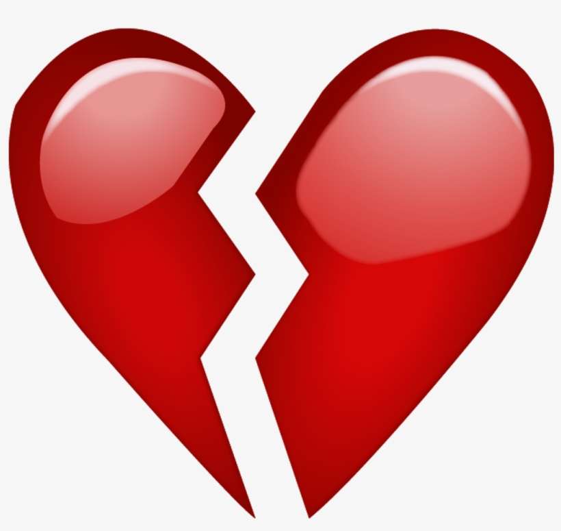 Broken Red Heart Emoji Png Broken Heart Emoji Transparent PNG Image 