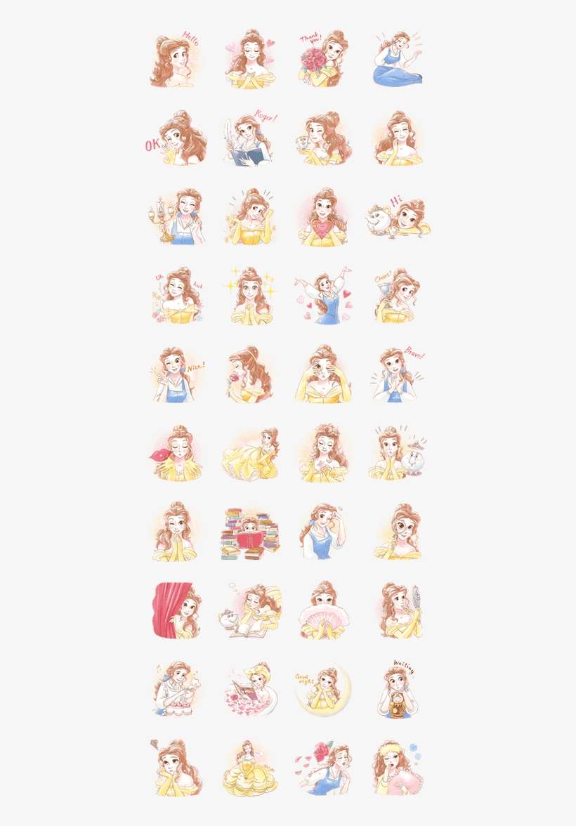 Beauty And The Beast - Beauty And The Beast Romantic Stickers, transparent png download