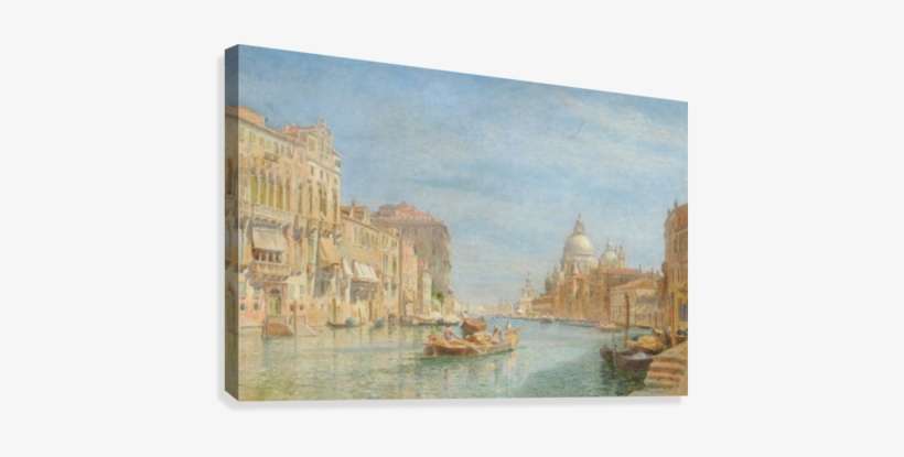 Boats On The River Canvas Print - Venice, transparent png download