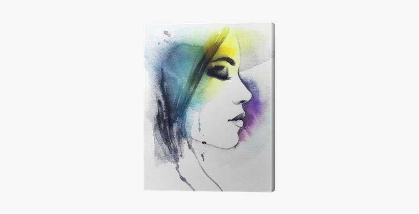 Woman Portrait - Art Print: Ismagilova's Woman Portrait .abstract Watercolor, transparent png download